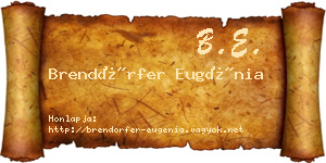 Brendörfer Eugénia névjegykártya